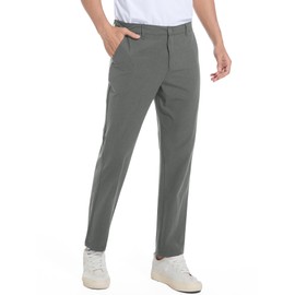 Holure 32'' Men's Golf Trousers Waterproof Straight Fit Lightweight Stretch Outdoor Pants with Pockets Casual Pants Light Gray 08-36