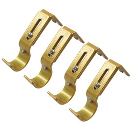 Bonsicoky 4 Pack Adjustable Curtain Rod Brackets, Gold