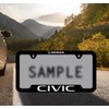 Honda Civic White UV Printed Black Plastic License Plate Frame