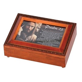 Dicksons Psalm 23 - Amazing Grace, Woodgrain Finish 8 x 6 Inch Polymer Trinket Jewelry Music Box