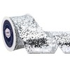 VATIN Silver Glitter Wired Ribbon for Christmas, Diamond Mesh Sparkling