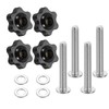 sourcing map 4 Sets Star Knob Kit, M6 Metric Thread