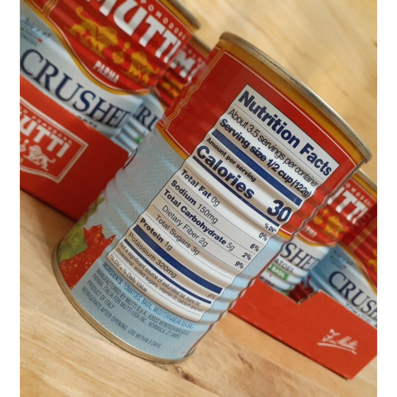 MUTTI 6 CANS: Mutti Finely CRUSHED CHOPPED Tomatoes with Basil