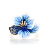 Santuzza Orchid Ring 925 Sterling Silver Blue Spinel Enamel Blue