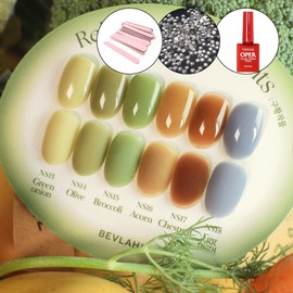 classic nail Vibla Guhwang Crop Syrup Gel Olive Pack 6 Piece Set + 1 Top Gel / 비블라 구황작물 시럽젤 올리브팩 6종세트+탑젤 1개