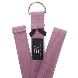 Everyday Yoga Super Strong Strap with Metal D-ring Buckle - Improve Flexibility, Stretching, and Physical Therapy Fitness. - Lilac