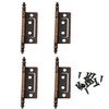 ZCZQC 4 Pcs/Pack Antique Brass Non-Mortise Hinges Finials Cabinet, Cupboard