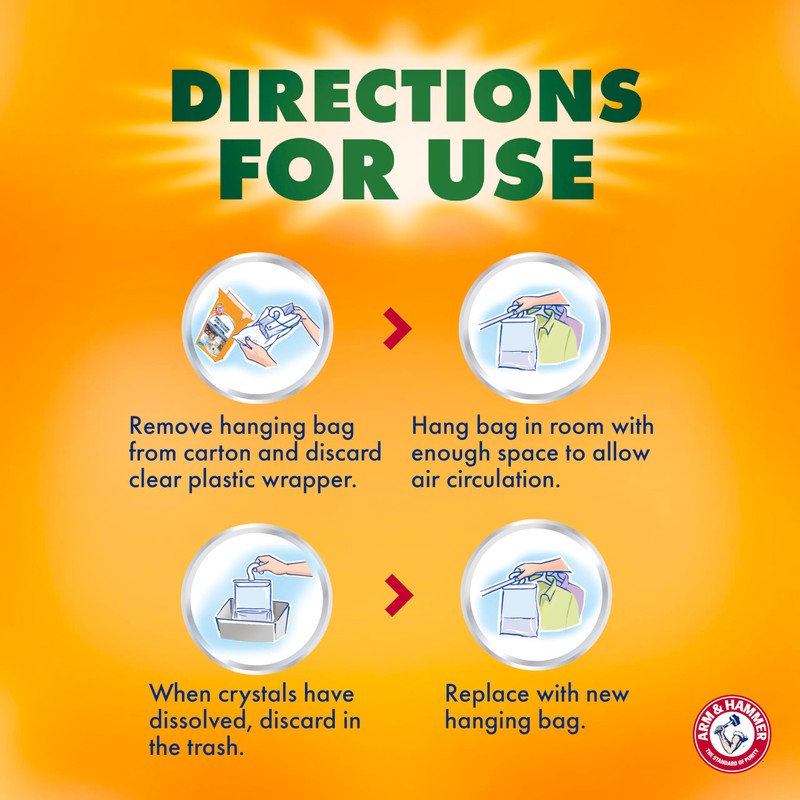 Arm & Hammer Essentials Hanging Moisture Absorber and Odor Eliminator,