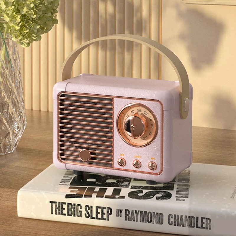 Portable Mini Outdoor Wireless Speaker with Powerful Subwoofer Effect, RetroSpeaker,Cute