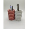 mysangouzi 2 cement pen holders, white and blue