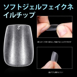TOMICCA Nail Tips, Pre-Sanded, 15 Sizes, Clear Tips, Natural Fit, For Practice and Salon Use, Self-Nail (Ballerina XS)