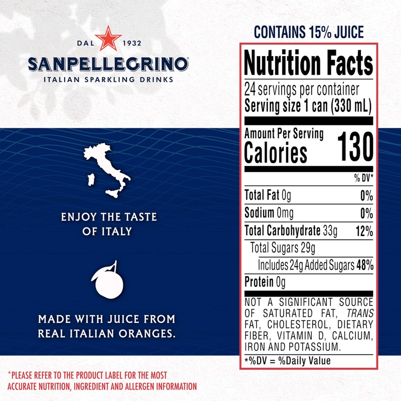 Sanpellegrino Italian Sparkling Drink Aranciata Rossa, Sparkling Orange and Blood