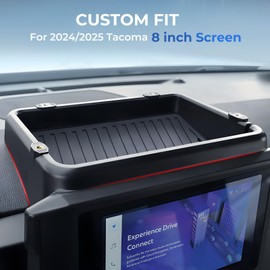 KATORN Dashboard Behind Screen Storage Box for Toyota Tacoma 2024 2025 (Only for 8 inch Screen), Interior Accessories Center Console Organizer Tray for 24 25 Tacoma SR SR5 TRD PreRunner Sport Off-Road