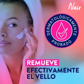 Nair Crema Depiladora Removedora de Vello Facial 57 g Probada por Dermatólogos con 97% de Ingredientes Naturales Piel Suave y Tersa hasta por 1 Semana