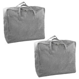 Anseom 2 Pieces Clothes Storage Bag, Duvet Storage Bags Big Size, Storage Bags for Comforters Clothes Quilt Blankets Bedding, Duvet Bags, Underbed Storage Bags with Zips, Foldable Large Moving Bags