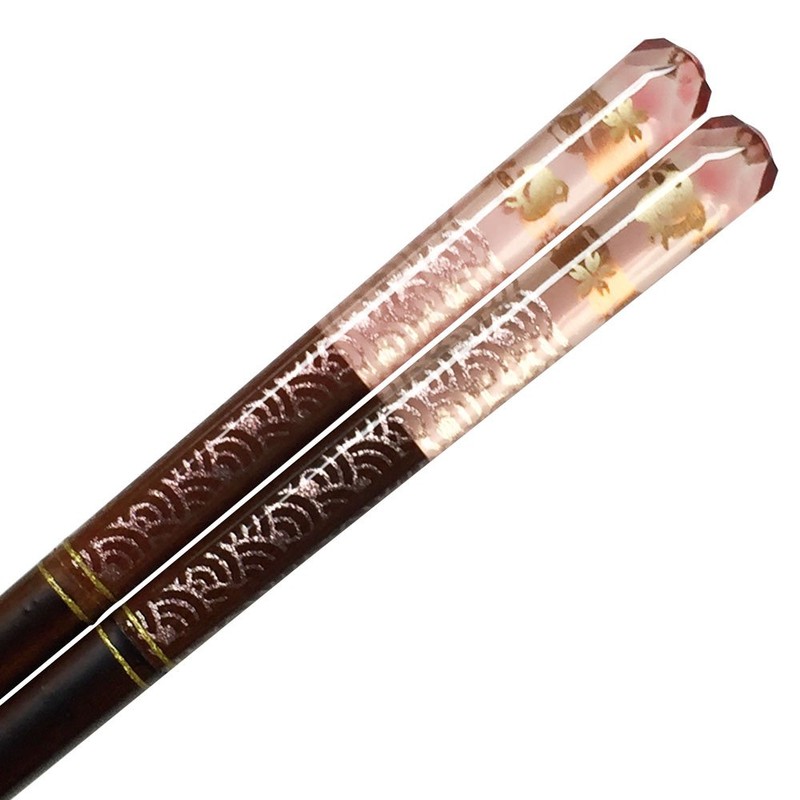 Ishida 38674 Premium Young Narrow Paint Chopsticks Cherry Blossom Houndstooth