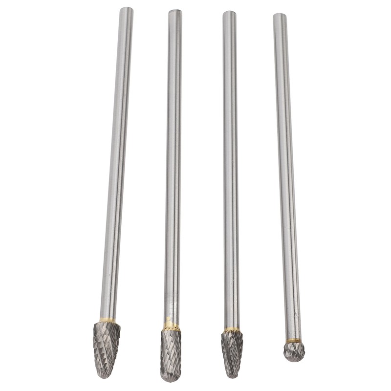 4pcs 6mm Tungsten Steel Carbide Rotary Burr Set Fits Rotary