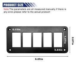 5 Way Rocker Switch Panel, Aluminium Rocker Toggle Switch Housing Bracket, Waterproof Switch Panel Holder with Screws for Car, Marine, Boat, Truck, RV, SUV, ATV, UTV (5 Hole)