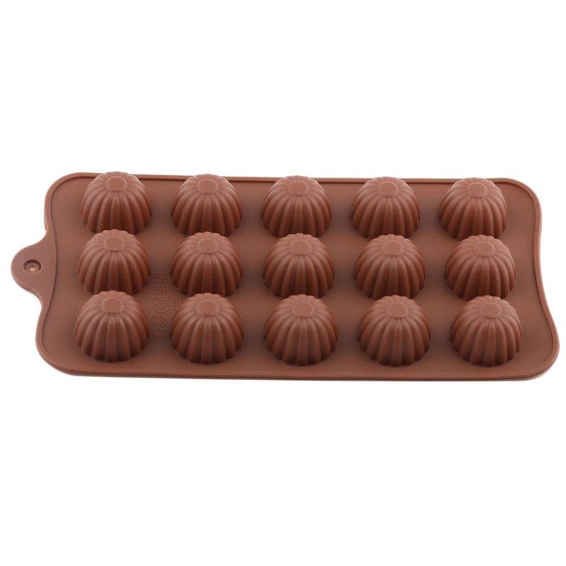 EPYHREHM 15 Cavity Semicircle Silicone Chocolate Molds For Chocolate Candy