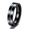 TIGRADE 5mm 7mm Rainbow Titanium Ring Colorful Thin Groove Wedding