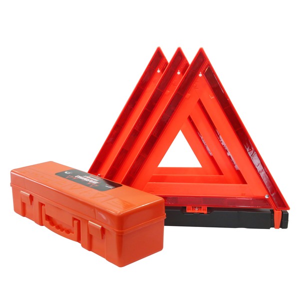 WORKKOOL WORKKOOL 3 Pack Foldable Warning Reflective Triangles with Carrying