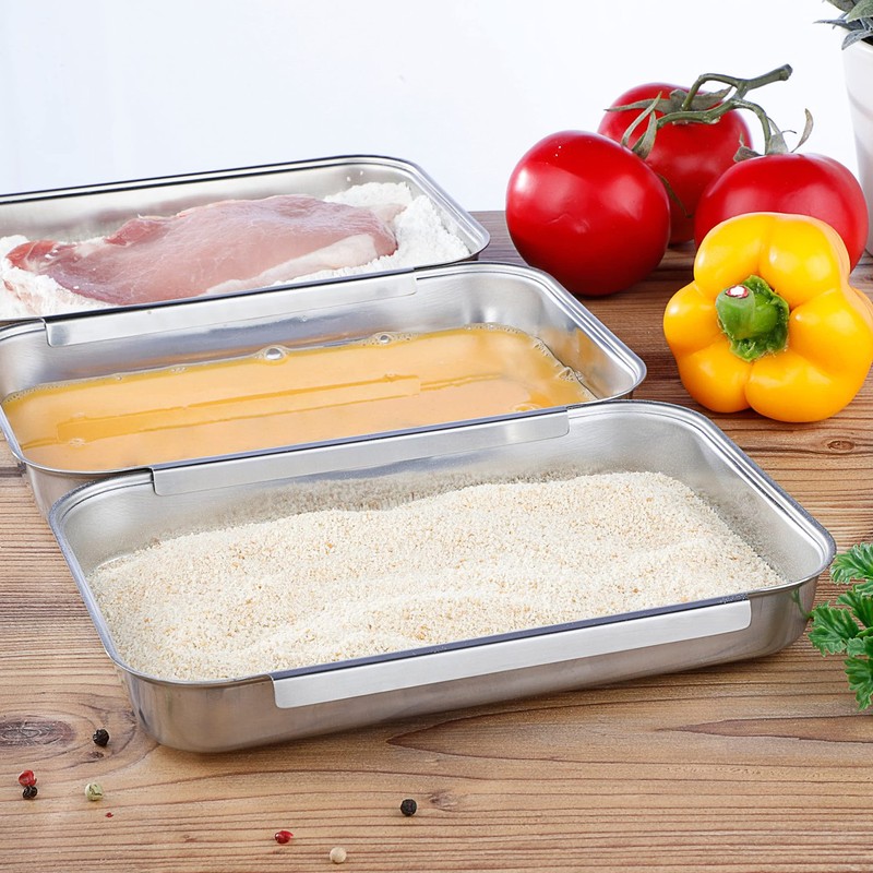 Oramics 3-Piece Stainless Steel Breading Set - Perfect Breading Street
