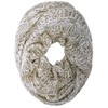 Tan Two-Tone Knit Soft Infinity Scarf