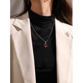 Silver Zodiac Neckalce Adjustable 12 Constellation Round Pendant Luminous Beaded Necklace Horoscope Astrology Necklace, Copper, other