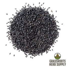 Grassroots Herb Supply, LLC Sesame Seed Black, Whole (Sesamum orientale) - 8 oz