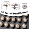 URROMA 60 Sets Gold Pearl Buttons, No Sew Buttons for