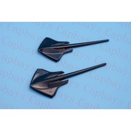 Unbranded 2pcs Stingray Mako Shark Fender Emblem Badge for Corvette 2014+C7 Corvette Black