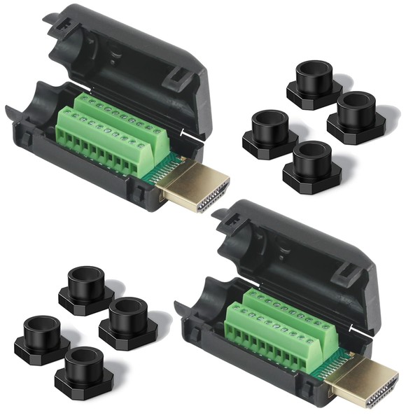 Jienk 2Pcs HDMI Solderless Male Quick Connector, Port Terminal Solderfree