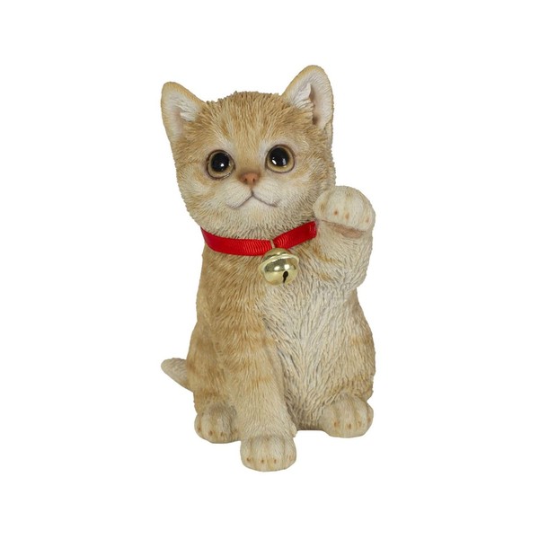 ウービア 左手を上げるダークビスケットとら招き猫 12.3×10.3×16.7㎝ 人形 フィギュア 置き物 アニマル 動物 ガーデン 装飾