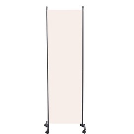 Room Divider Folding Privacy Screens with Wheels, 6FT Tall Divider for Room Separation, Movable Room Partitons and Dividers, Indoor Room Dividers Panel with Fabric (Beige, 1 Panel-22‘’-Wheels)