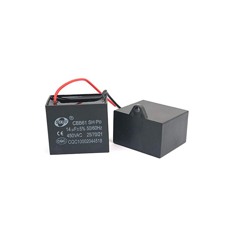 DollaTek 2Pcs CBB61 14uF 450V AC 50/60Hz Air Conditioner Fan