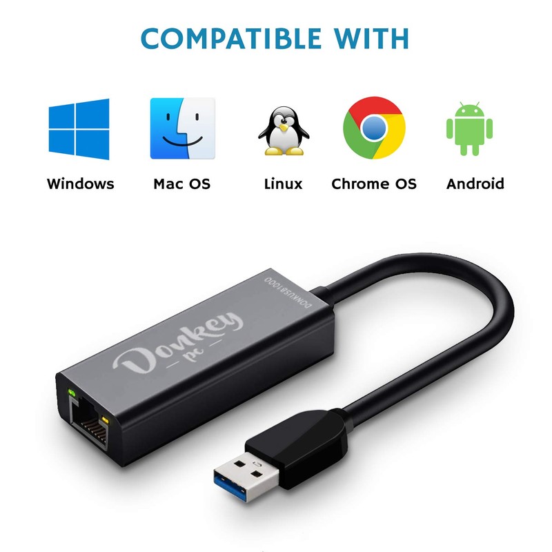 Donkey pc USB 3.0 to Gigabit Ethernet Adapter USB Ethernet
