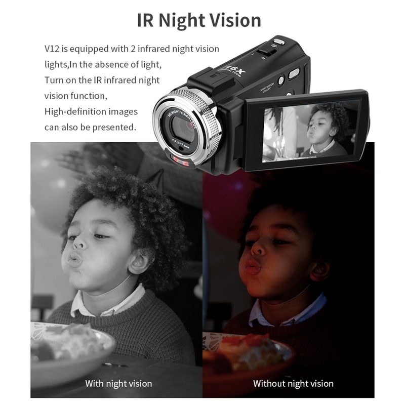 1080P Full HD 16X Digital Zoom Recording Video Camera Portable