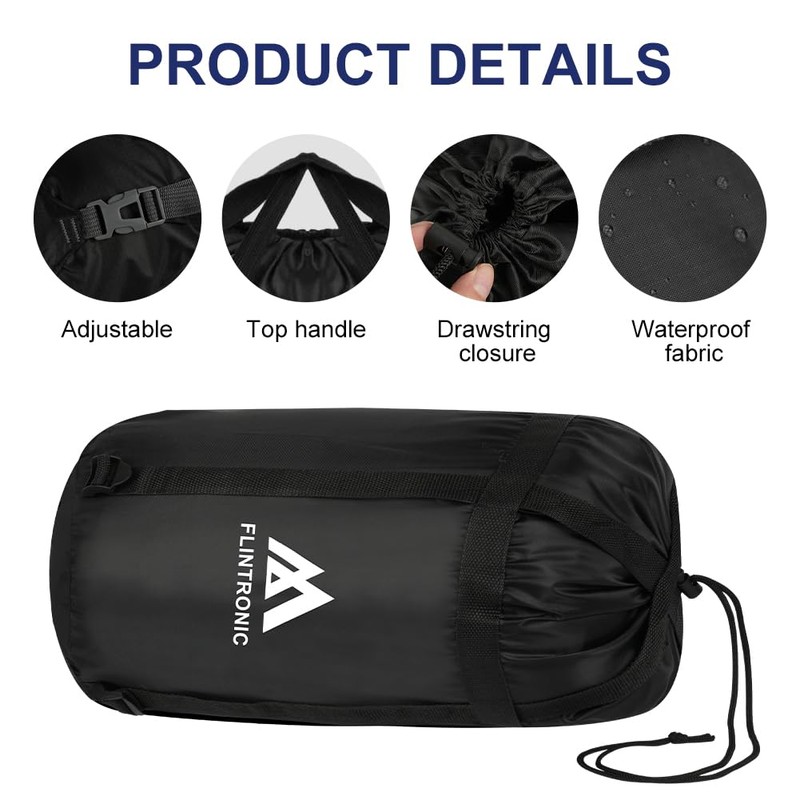 Flintronic Compression Stuff Sack for Sleeping Bag, Lightweight Waterproof Compact