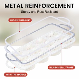 CAKETIME Heart Shaped Silicone Muffin Pan, Metal Reinforced Frame 12 Cups Silicone Molds for Valentine's Day Baking Muffins, Cupcakes, Tartlets, Egg Bites, Chocolate Muffin, Soaps 2 Pack