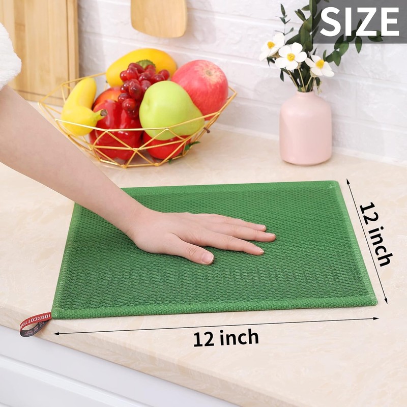 smiry Cotton Kitchen Dish Towels, 12" x 12", 6 Pack