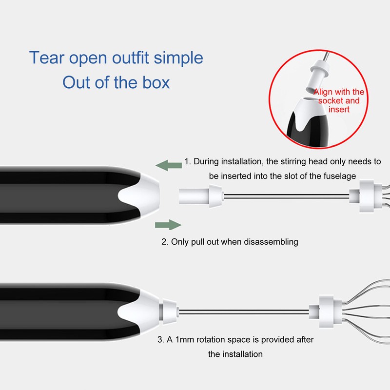 Electric Egg Beater Portable Multi Gears Milk Frother Rechargeable Kitchen