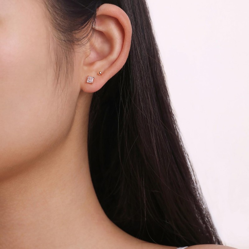 Stud Earrings for Women Gold Sutd Earrings Screw Back Ball