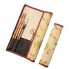Brush Wrap, Floral Print, Calligraphy Brush Holder, Bamboo Brush Case,