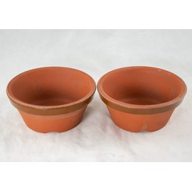 2 x Japanese Tokoname Bonsai Training Pot, Cactus & Succulent Planter with Mesh - 4"x 4"x 1.5" (2X#3) Dark Brown