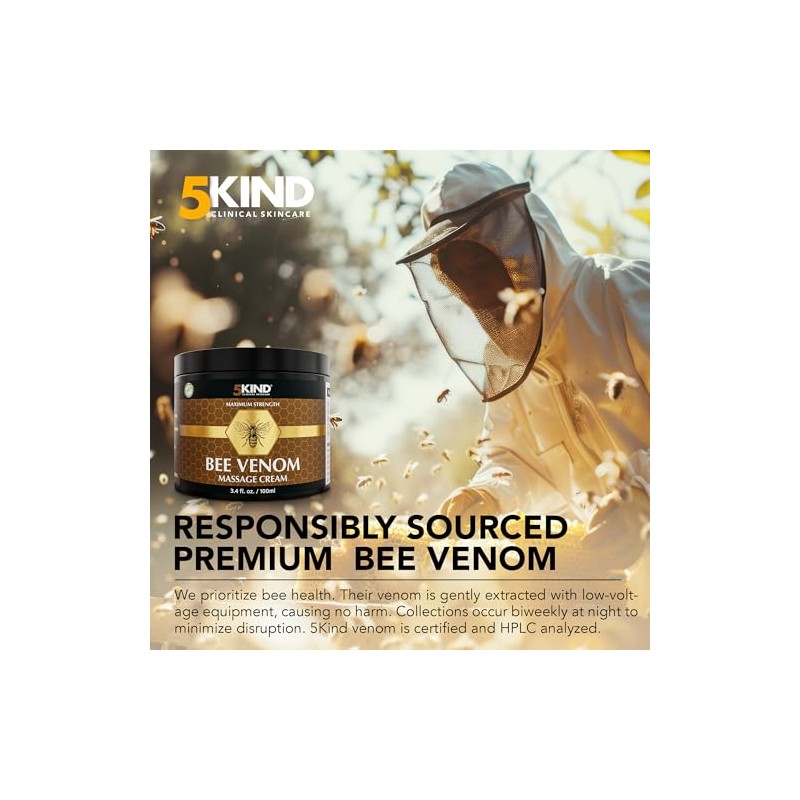5kind Maximum Strength Bee Venom Cream - Naturally Massage Joints