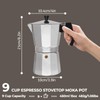 Aluminum 9 Cup 450ml Moka Pot Express Coffee Maker Stovetop