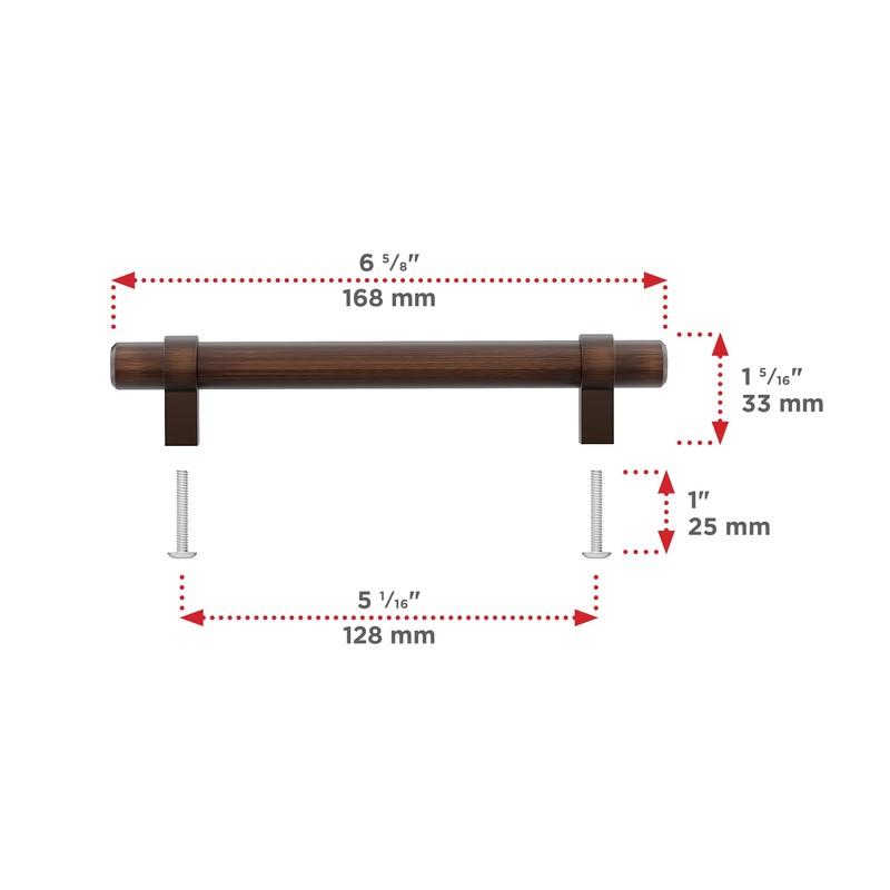 Richelieu Hardware BP5016128BORB Greenwich Collection 5 1/16-inch (128 mm) Center-to-Center