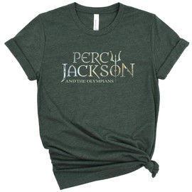 Percy Jackson and The Olympians Shirt for Kids & Adults (Youth L, Heather Forest)