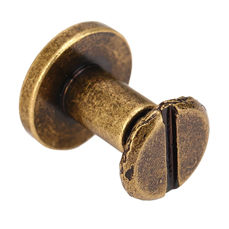 200 Set Chicago Screws Set 9.5x8mm Hard Thick Brass Uniform