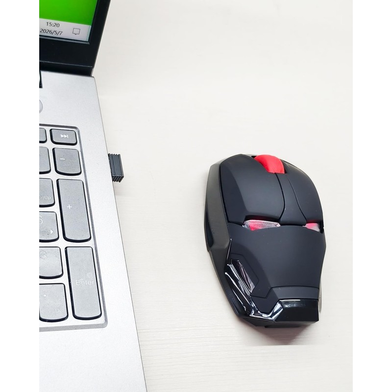 WUQIDA Cool Wireless Mouse with Unique Futuristic Armor Design, a